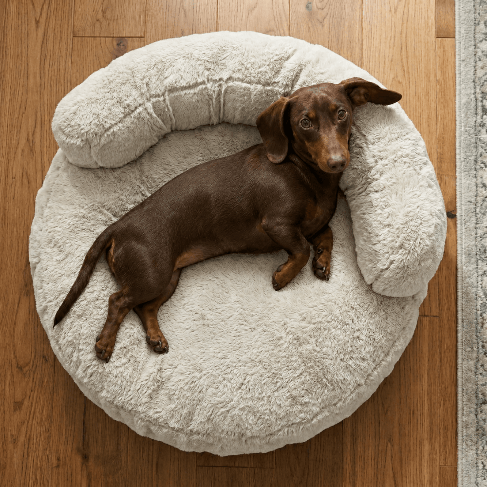 Small Faux Fur Bolstered Pet Bed
