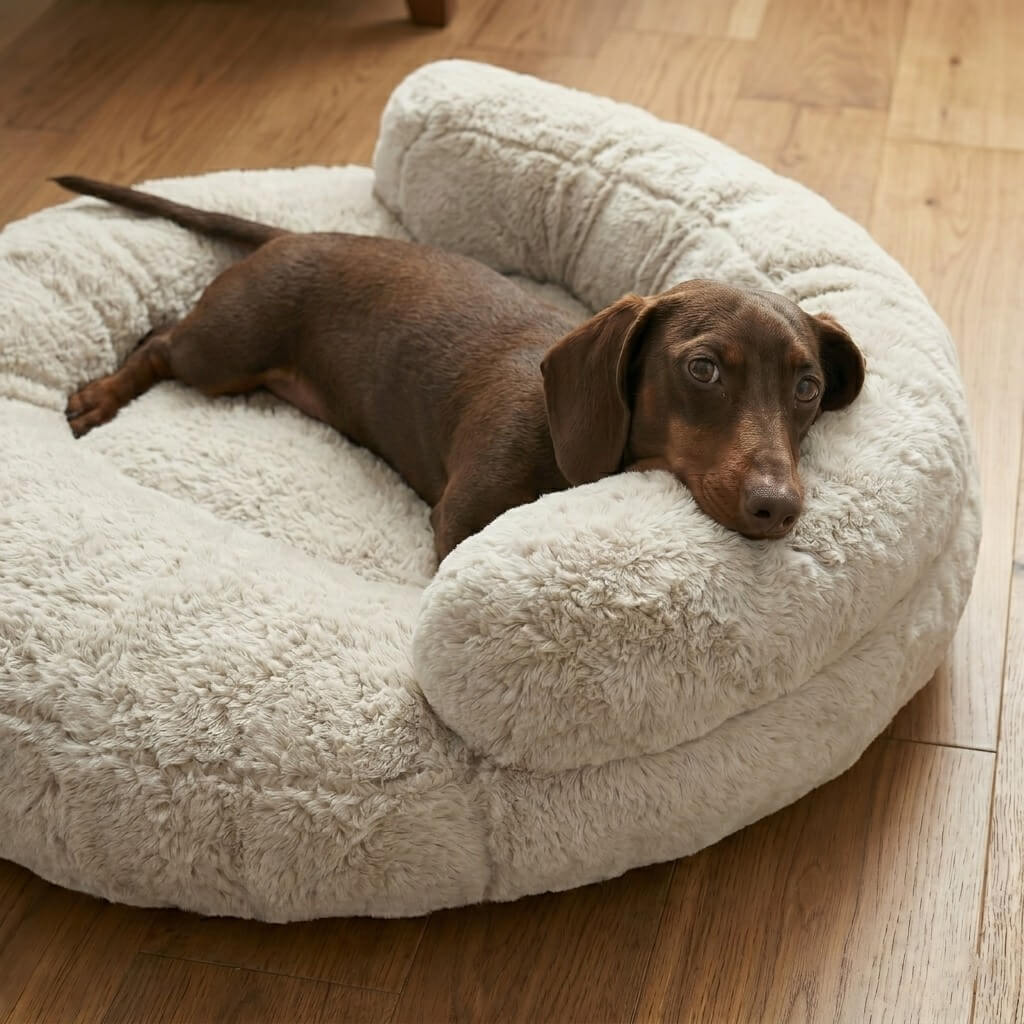 Small Faux Fur Bolstered Pet Bed