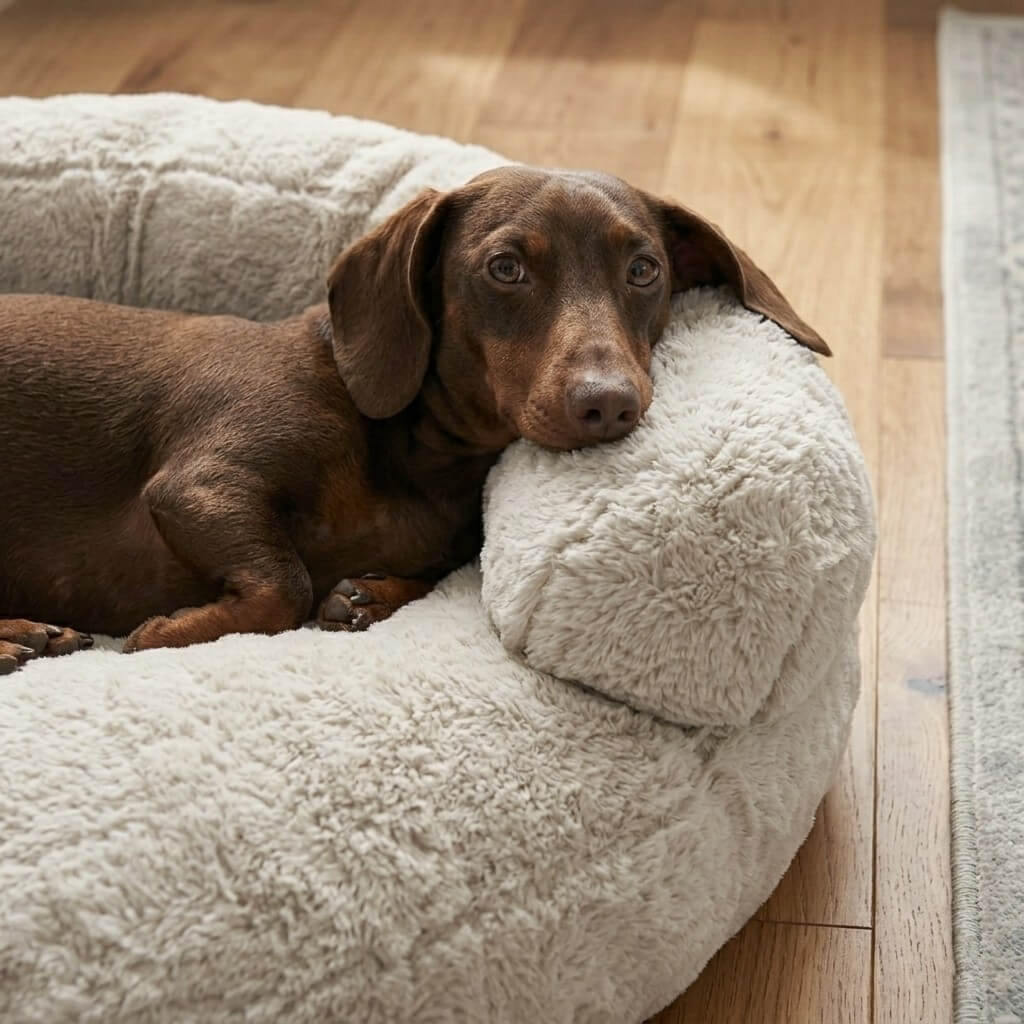 Small Faux Fur Bolstered Pet Bed
