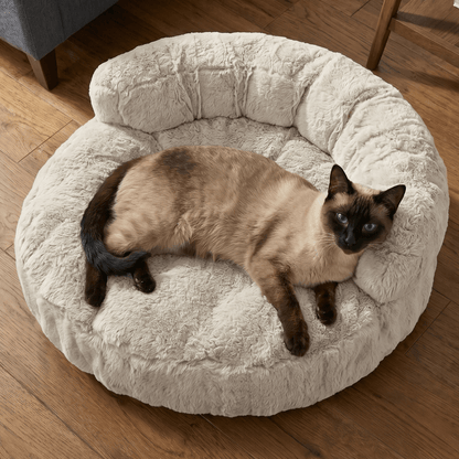 Small Faux Fur Bolstered Pet Bed