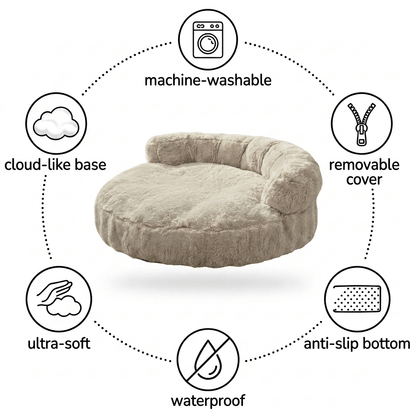 Small Faux Fur Bolstered Pet Bed
