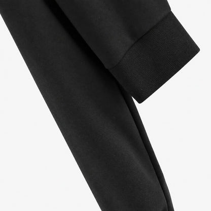 Black cropped cat ear hoodie detail