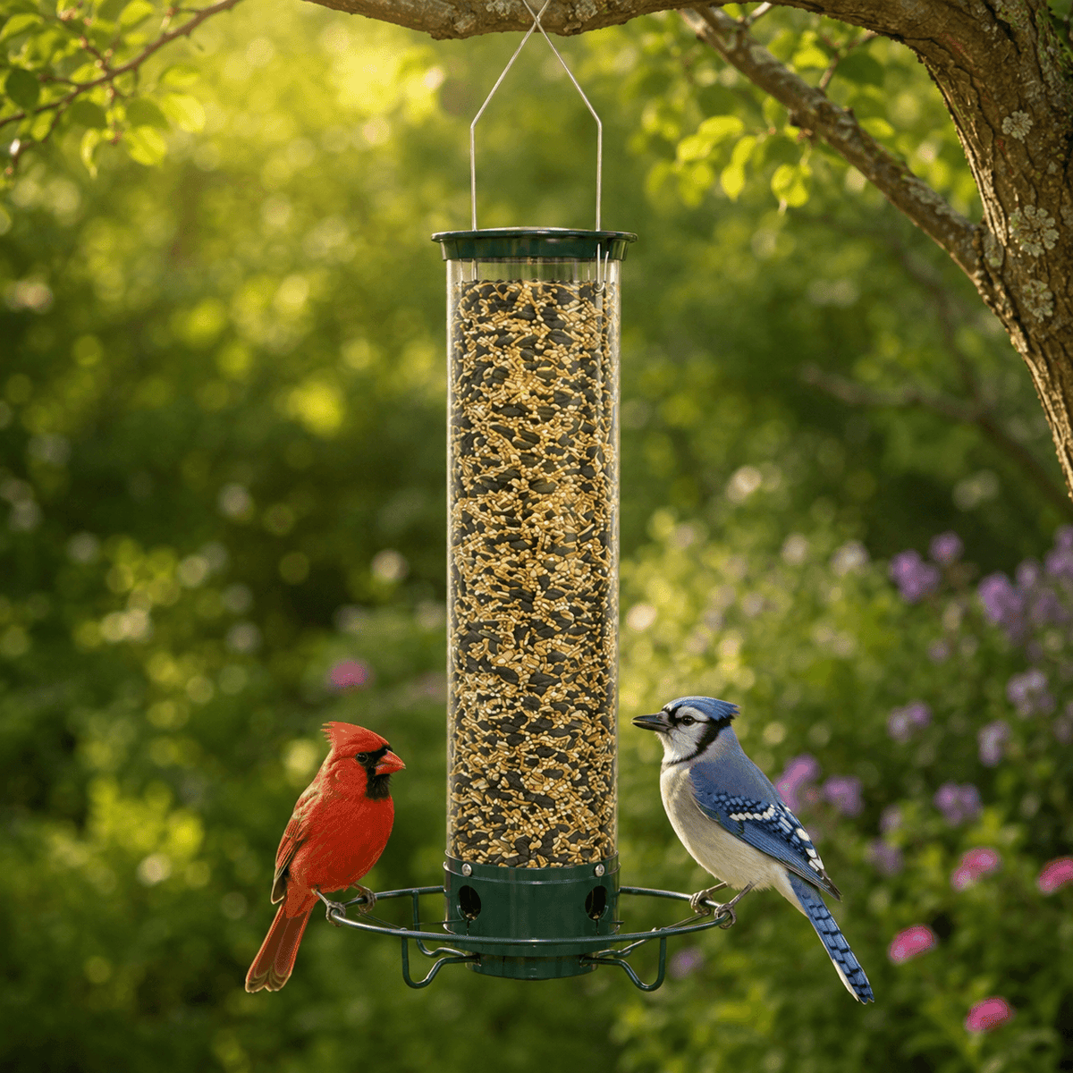 Metal Hanging Squirrel-Proof Bird Feeder Station - For Small Birds - 2.2 kg Capacity