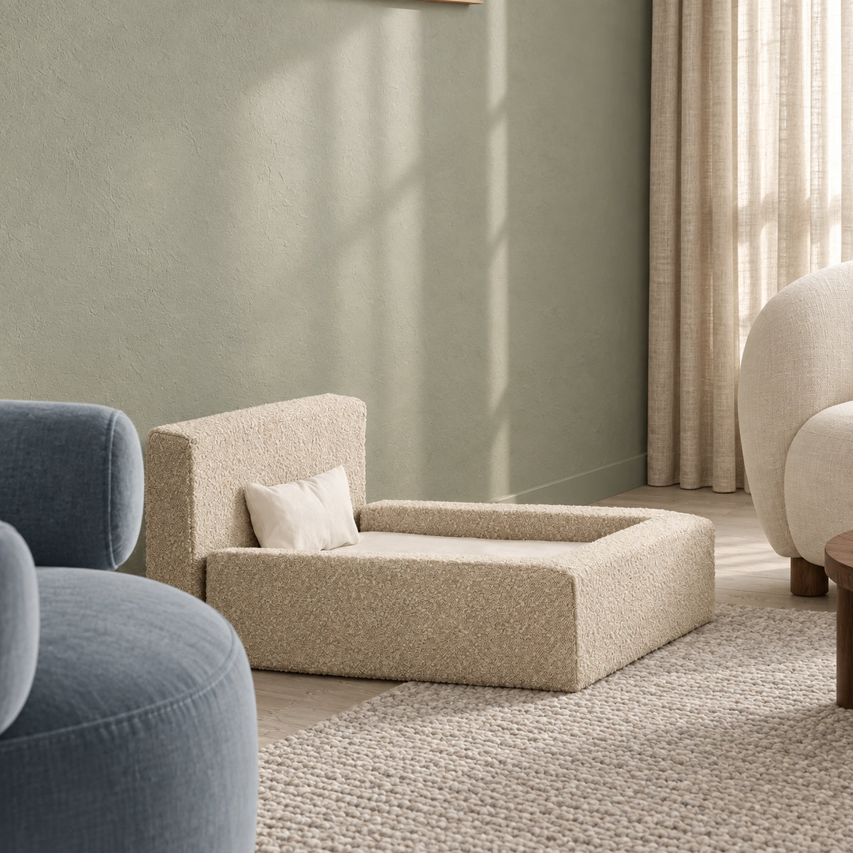 Luxurious Orthopaedic Memory Foam Dog Bed with Pillow and Bolsters