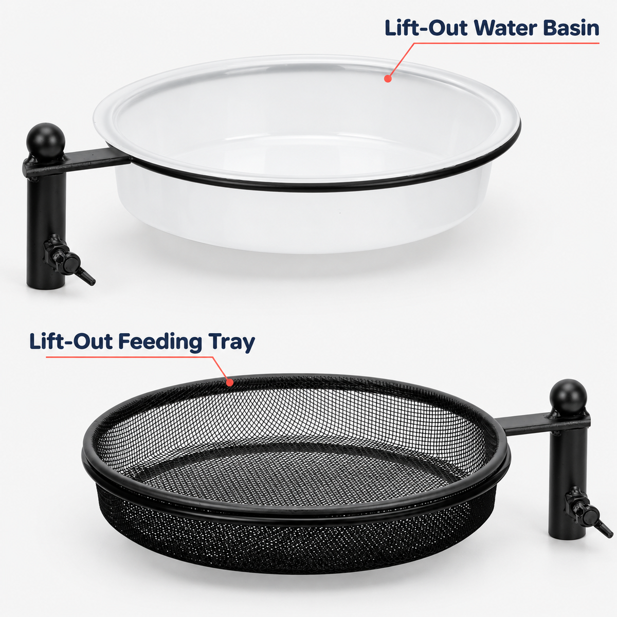 Deck-Mount Bird Feeder & Planter with Mesh Tray, Water Bowl & 360° Rotation