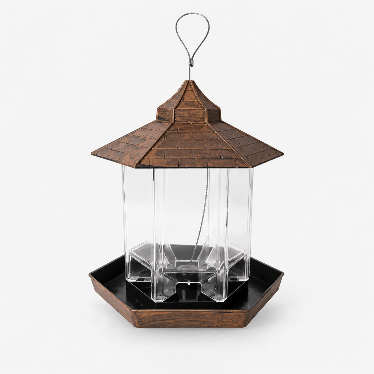 Large Squirrel Proof Hanging Bird Feeder with 2.5 lb Capacity & Transparent Chamber