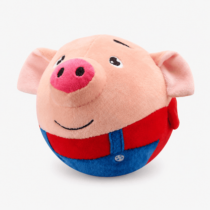 Interactive & Squeaky Moving Plush Pig Ball Toy for Dogs