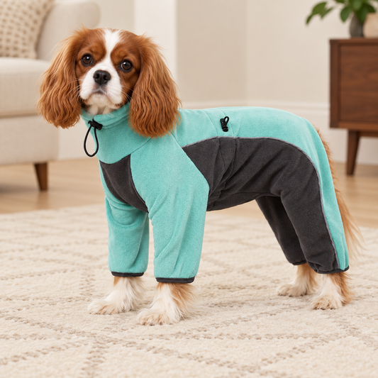 Fleece dog coat lifestyle image