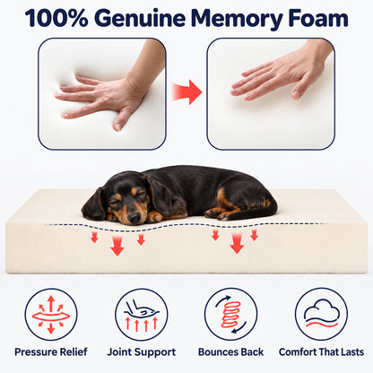 Luxurious Orthopaedic Memory Foam Dog Bed with Pillow and Bolsters