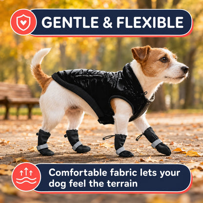 Gentle and flexible black dog boots