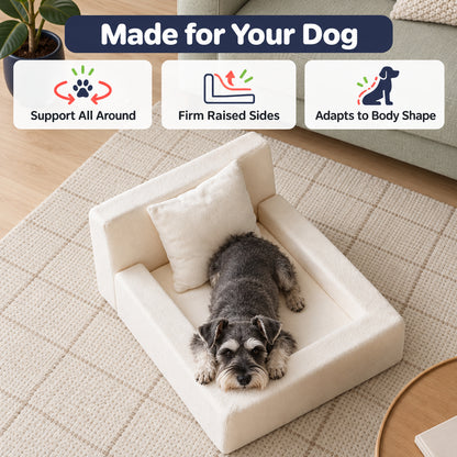 Luxurious Orthopaedic Memory Foam Dog Bed with Pillow and Bolsters
