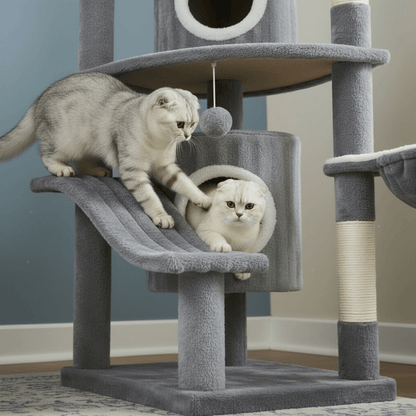 Triple-Level Cat Tree Mansion