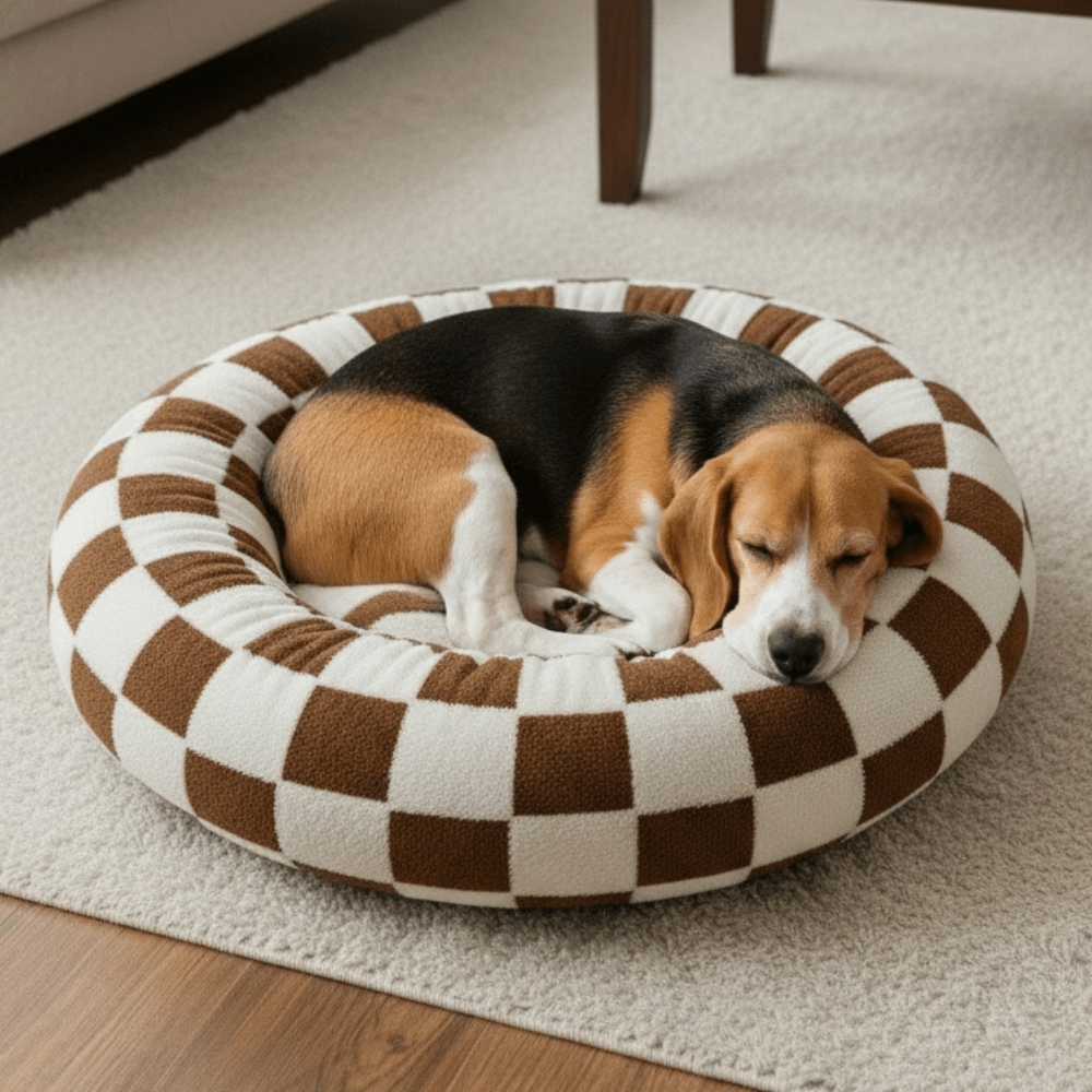 Cozy Cloud Doughnut Dog Bed