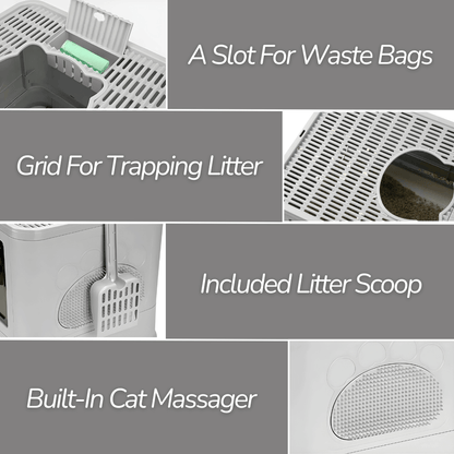Dual-Entry Cat Litter Box