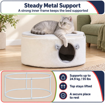 Cat cave bed features