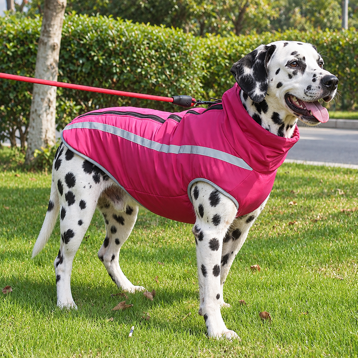 Waterproof Reflective Winter Dog Jacket & Coat with Warm Cotton Lining and Adjustable Neck