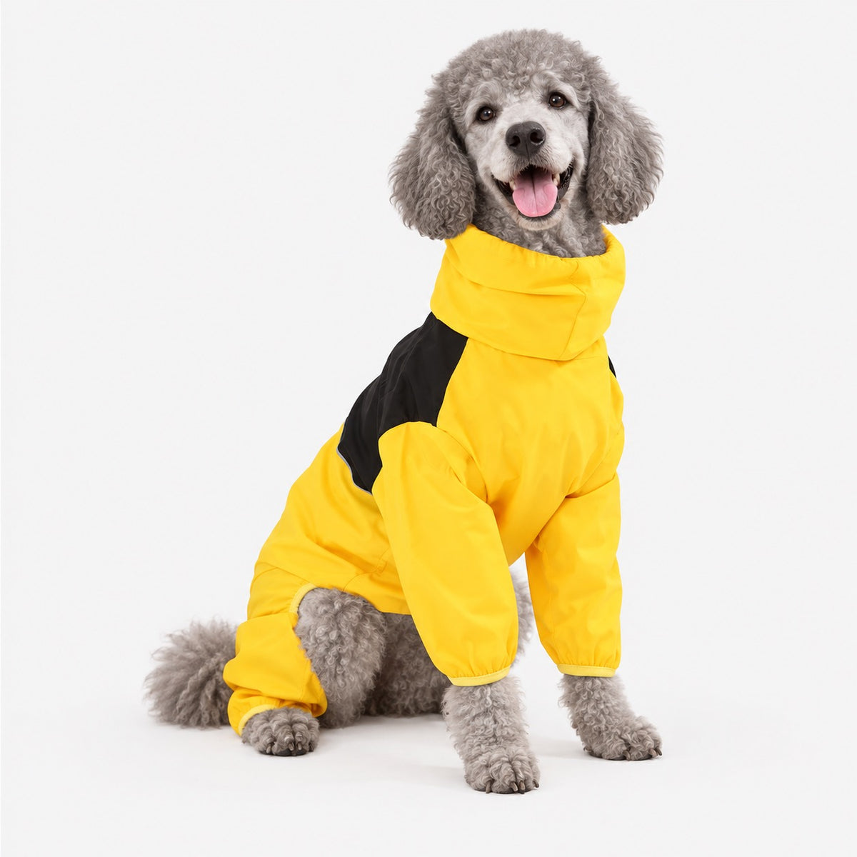Lightweight Yellow Reflective Waterproof Dog Raincoat & Jacket for Winter