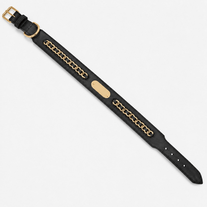 Premium Leather Custom Nameplate Dog Collar