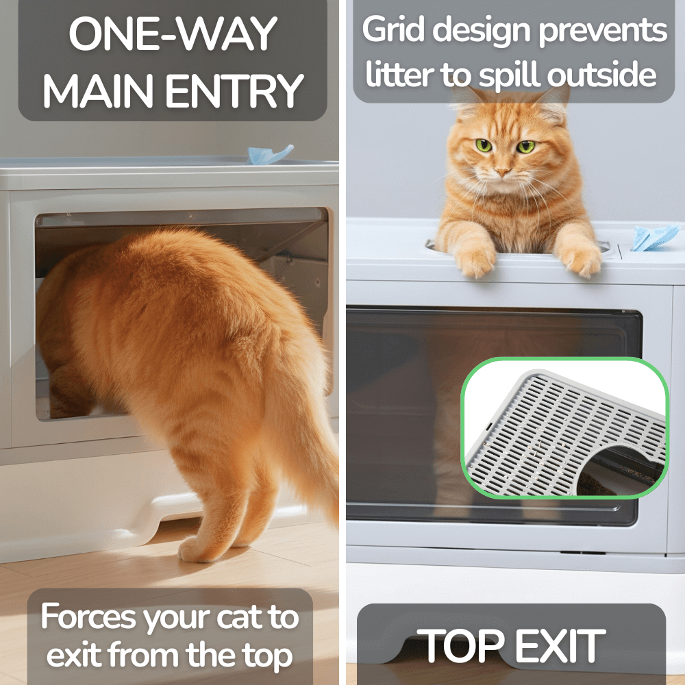Dual-Entry Cat Litter Box