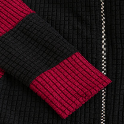 Textured cat ear zip hoodie detail