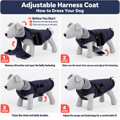 How to fit and adjust the dog harness coat
