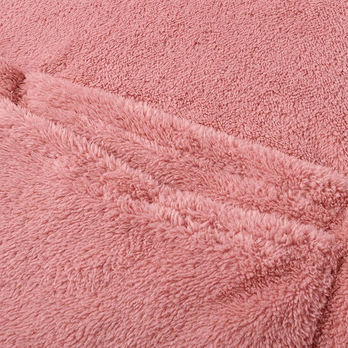 Pink plush fleece fabric detail