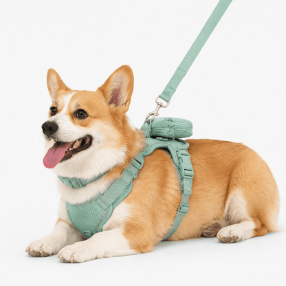 5-Piece Corduroy Dog Harness & Lead Set