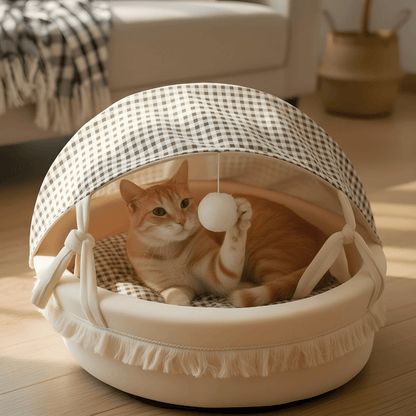 Semi-Enclosed Canopy Cat Bed
