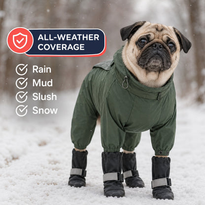 All-weather black dog boot protection