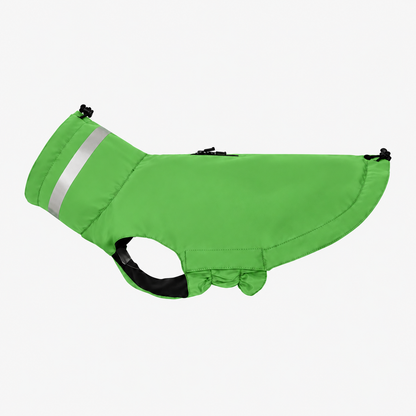 Waterproof Adjustable Reflective Lightweight Sleeveless Dog Raincoat Jacket Vest with Hook and Loop & Lead Opening