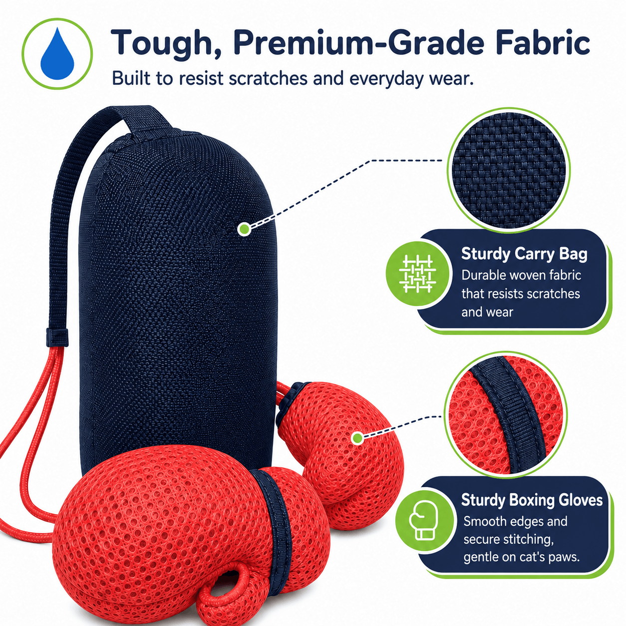 Cat Interactive Punching Bag Toy with Boxing Gloves & Suction Cup