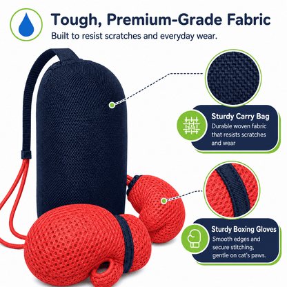 Cat Interactive Punching Bag Toy with Boxing Gloves & Suction Cup