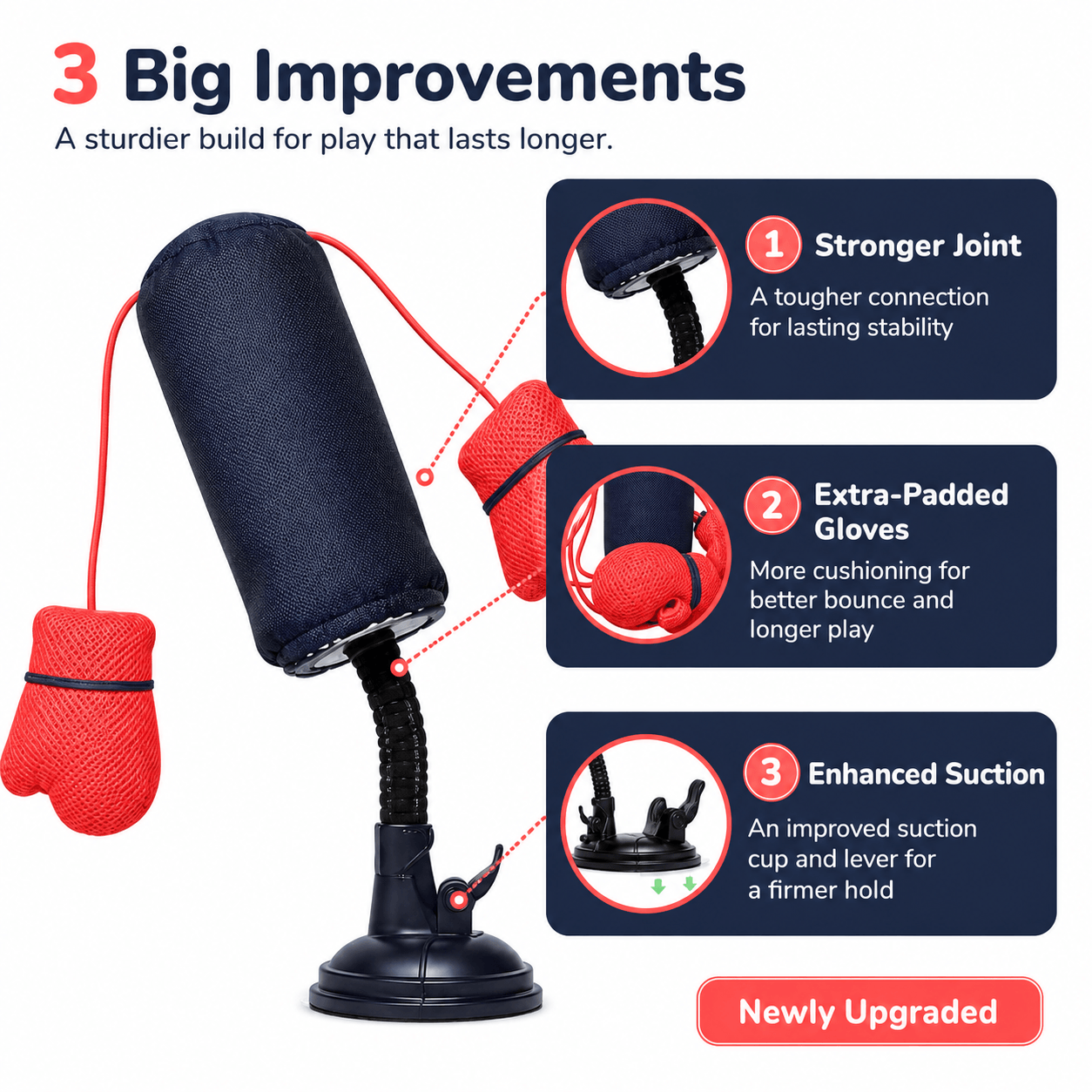 Cat Interactive Punching Bag Toy with Boxing Gloves & Suction Cup