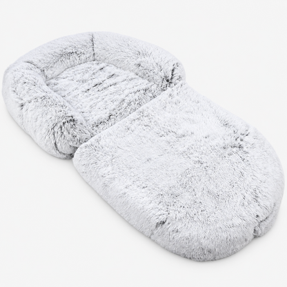 Cosy Large Memory Foam Orthopaedic Foldable Human Dog Bed with Plush Fluffy Bolsters & Waterproof Liner