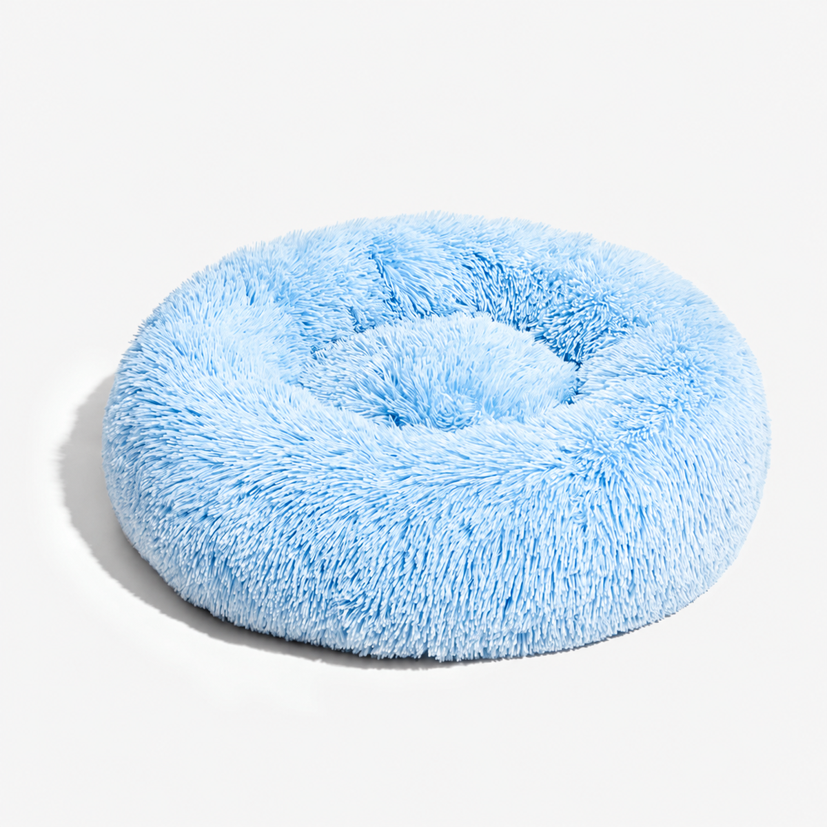 Warm Calming Ultra-Soft Plush Faux Fur Round Doughnut Pet Bed for Dogs & Cats