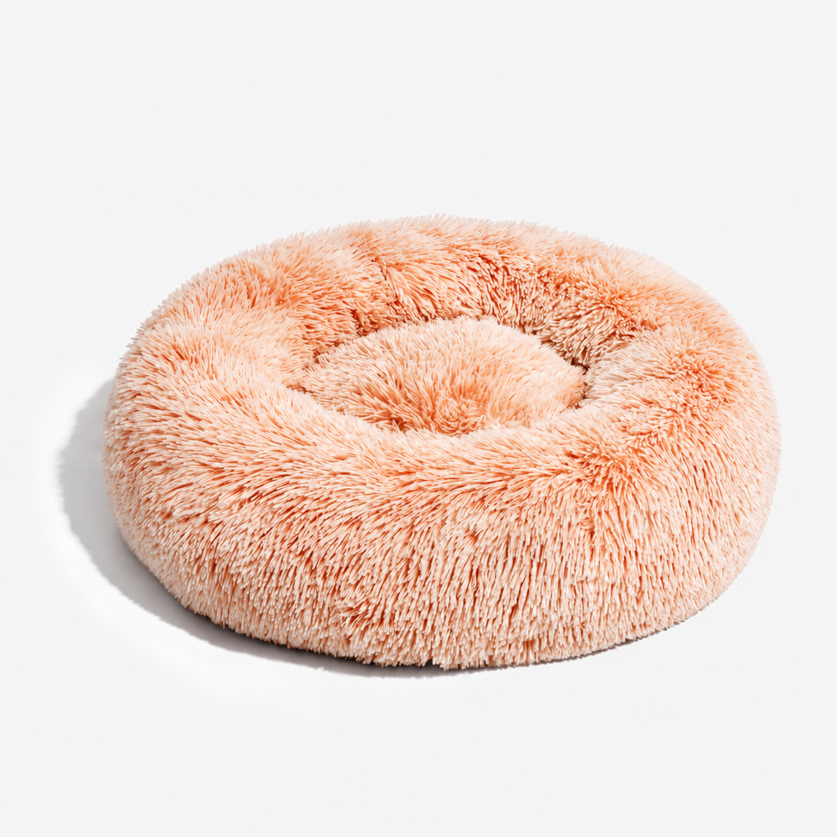 Warm Calming Ultra-Soft Plush Faux Fur Round Doughnut Pet Bed for Dogs & Cats
