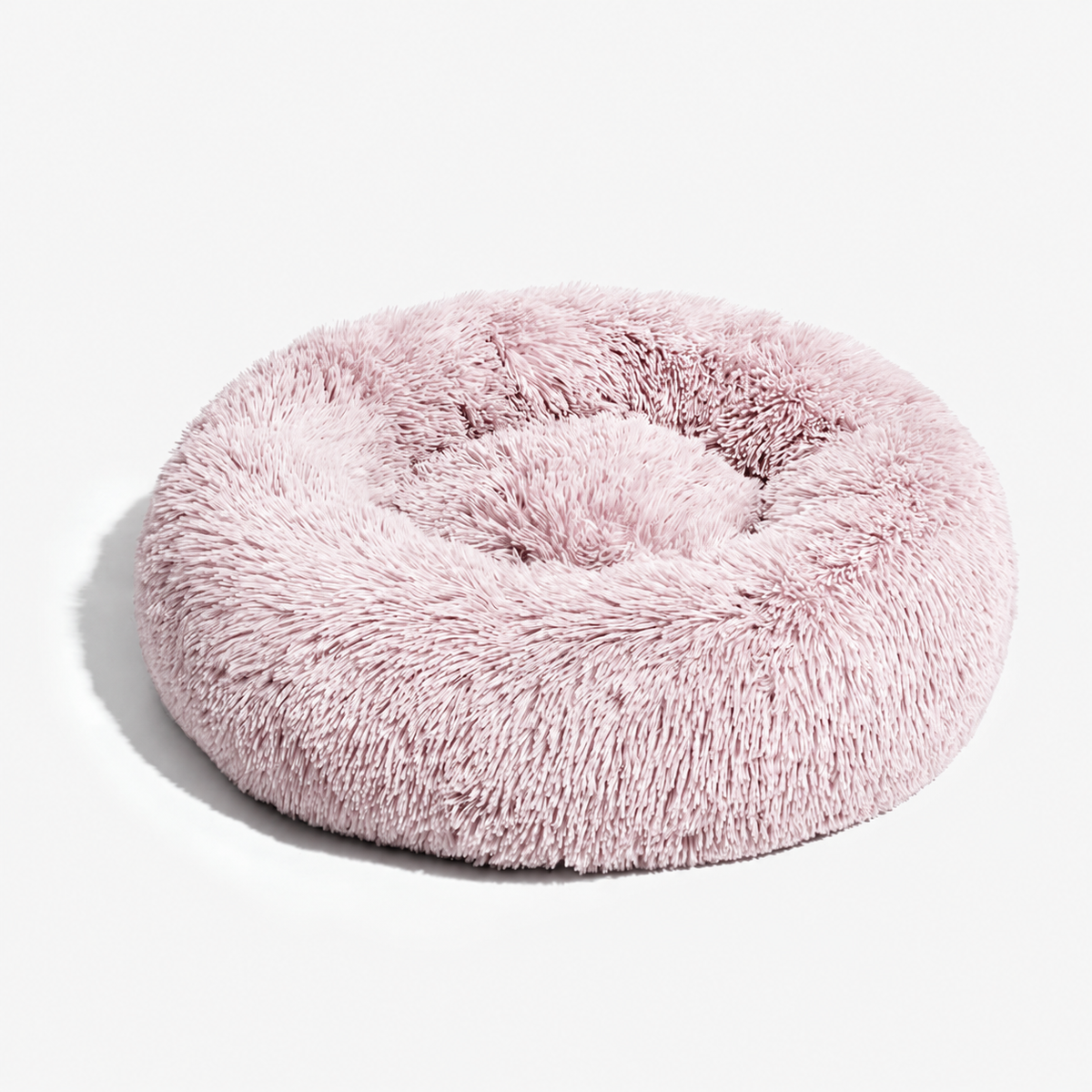 Warm Calming Ultra-Soft Plush Faux Fur Round Doughnut Pet Bed for Dogs & Cats