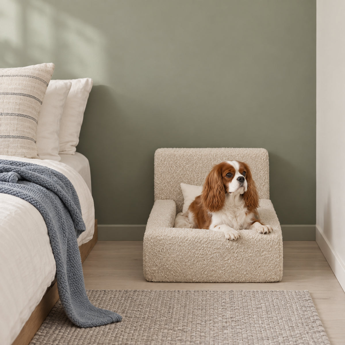 Luxurious Orthopaedic Memory Foam Dog Bed with Pillow and Bolsters