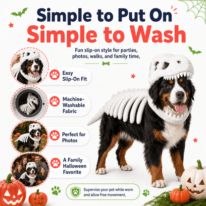 Dinosaur Skeleton Halloween Pet Costume for Large Dogs