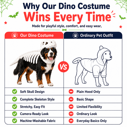 Dinosaur Skeleton Halloween Pet Costume for Large Dogs