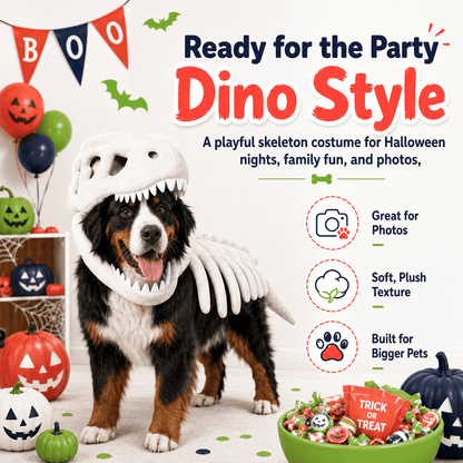 Dinosaur Skeleton Halloween Pet Costume for Large Dogs