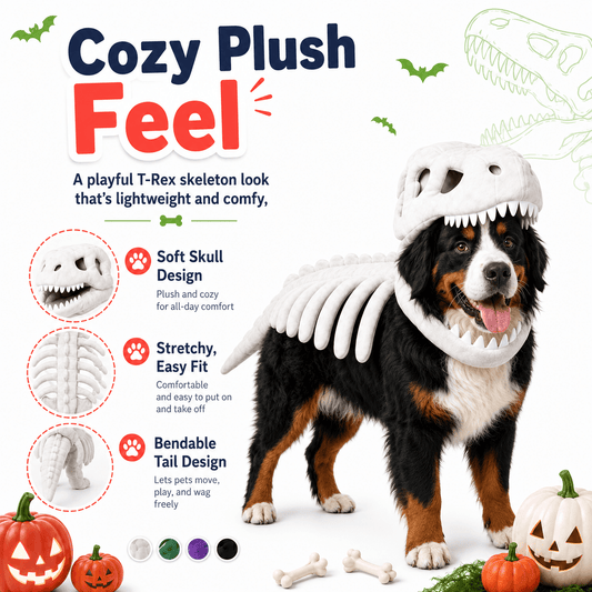 Dinosaur Skeleton Halloween Pet Costume for Large Dogs