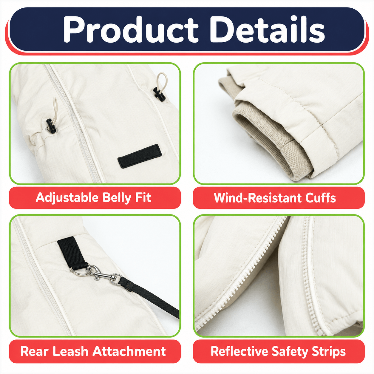 Super Warm Reflective Dog Puffer Jacket & Coat for Winter Walks