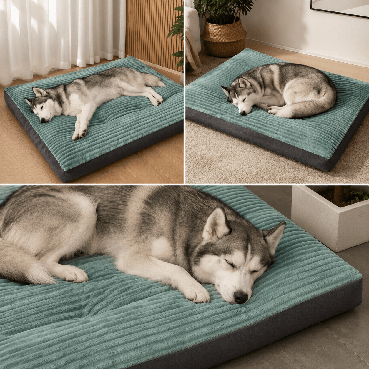 Rectangular Orthopedic Dog Bed with Machine-Washable Cover