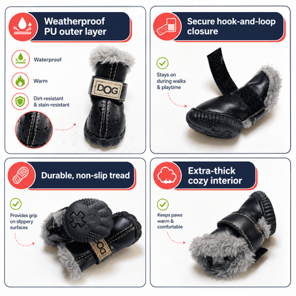 Small Waterproof Anti-Slip Dog Boots for Winter Walks