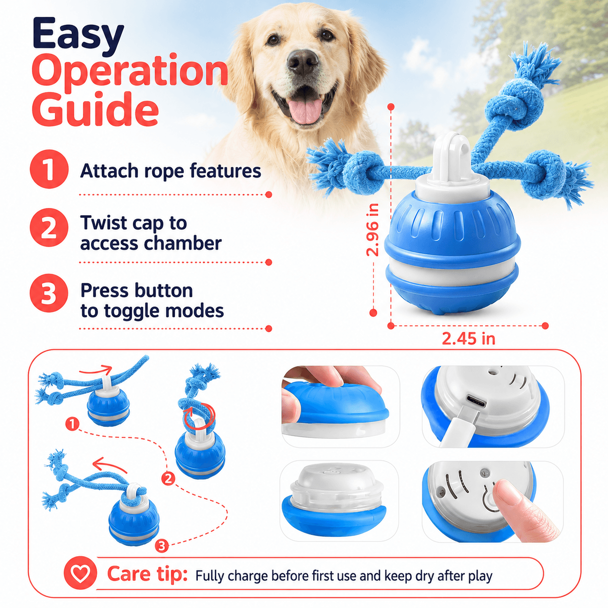 Fun Interactive & Automatic Dog Ball Toy for Boredom Relief