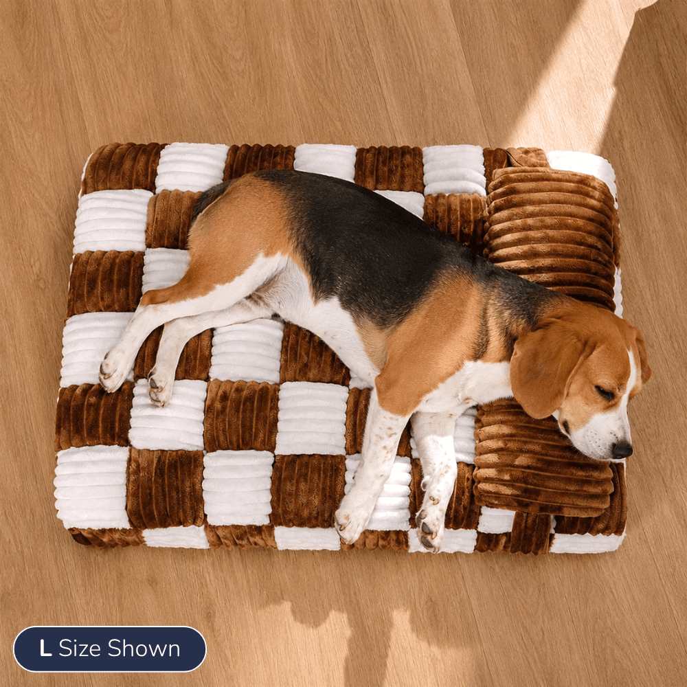 Orthopaedic Checkered Pet Bed with Pillow
