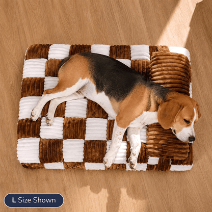 Orthopaedic Checkered Pet Bed with Pillow