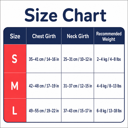 Pet carrier size chart