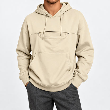 Pet carrying hoodie studio view